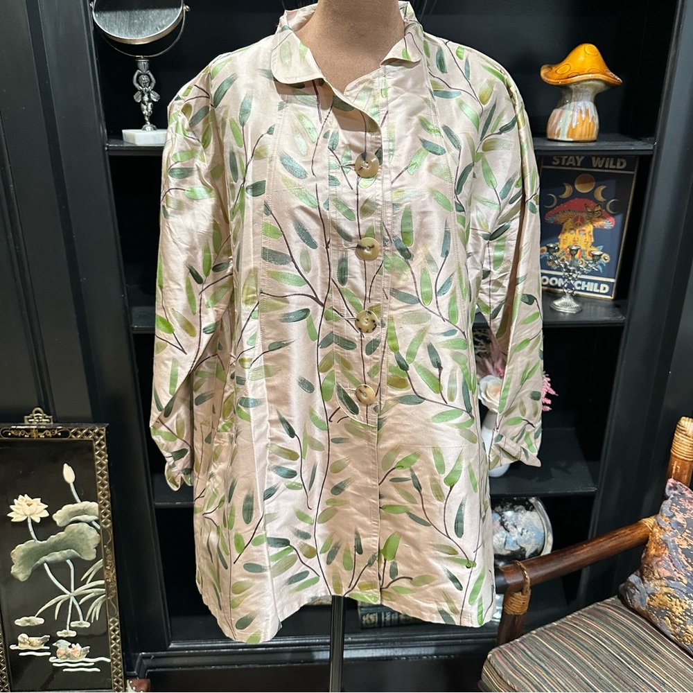 Fabrice Paris Leaf Print Jacket – Made in France – Size M